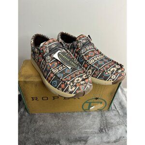 Roper Womens Clearcut Southwest Slip On Casual  Flats Casual Shoes elastic laces